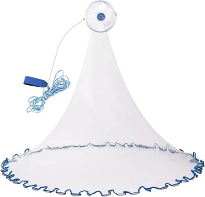 Dailygoods- Vangnet Draagbaar - Nylon Visnet - Verstelbaar met 8 m Touw - Waterdicht en Duurzaam - Eenvoudig in Gebruik - Hoogwaardig Materiaal