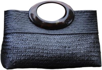 Strandtas Gevlochten - Dames Handtas - Zomerse Uitjes - Handgemaakt Stijlvol - 40 x 25 cm - Natuurlijk