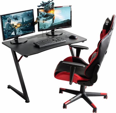 ACAZA Bureau - Game Bureau - Metalen Poten - Premium Gaming Tafel - 108x60x70cm - Zwart