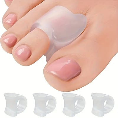 Daity Set van 2 paar gel teenscheiders - teenafstandhouders voor de kleine teen - teenkussentjes voor de kleine teen en teenhoesjes voor de kleine teen - om wrijving te voorkomen en de druk te verminderen.