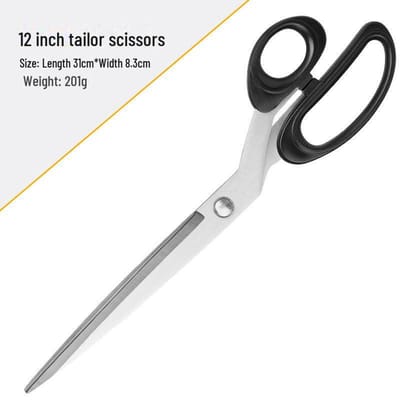 Ciseaux de tailleur professionnels de 12 pouces - Ciseaux à tissu tranchants en acier inoxydable