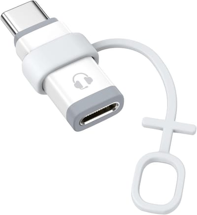 Lightning naar USB C Adapter met Audio Ondersteuning en Lijnbediening voor Hoofdtelefoons, Geschikt voor iPhone 16/15 Pro Max Plus en iPad Air/Pro/Mini, Niet voor Opladen of Gegevensoverdracht, Wit