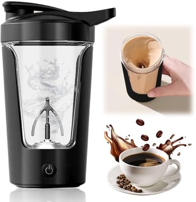 Dailygoods - Shaker Bottle - Elektrische Shaker - 450 ml - Zwart - Proteïne Shakes - Duurzaam en eenvoudig schoon te maken - Geschikt voor sporters