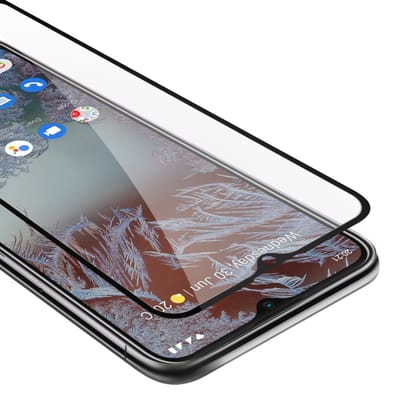 Cadorabo Screenprotector geschikt voor Nokia G10 / G20 Volledig scherm pantserfolie Beschermfolie in TRANSPARANT met ZWART - Gehard (Tempered) display beschermglas in 9H hardheid met 3D Touch