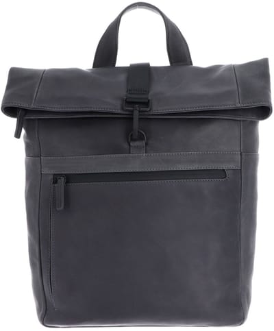 LEONHARD HEYDEN Leren laptop rugzak rugzak met laptopvak Den Haag Rucksack Rolltop 6758 Grau antraciet