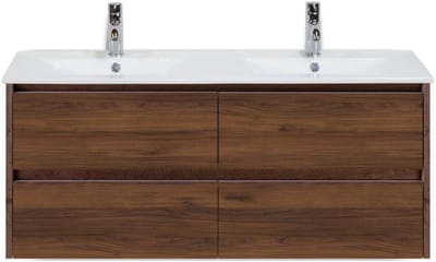 Dante Badmeubelset 120 cm - Walnoot - Keramische Wastafel Wit Enjoy