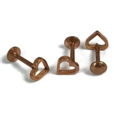 Aramat Jewels | Piercings | Stijlvolle Piercing Helix Piercing 6mm - Rosékleur met Motief | Hartje-9mm | |10mm | Staal | Volwassenen | Verkleurd niet