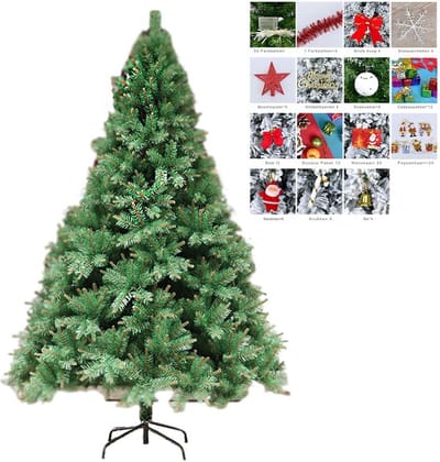 Thuys – Betoverende Sneeuwwitte Kunstkerstboom Van 1.2 Meter – Met 110 Decoratiestukken