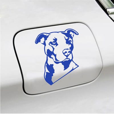 Bumpersticker - Pitbull  - 13 X 11 - Blauw