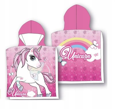Unicorn poncho 55x110 Duurzaam Katoen 2in1