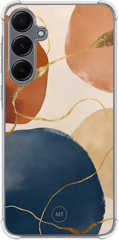 Hoesje (shockproof) geschikt voor Samsung Galaxy A15 - Abstract harmony - Extra sterke case - TPU/polycarbonaat - Print - Multi, Transparant