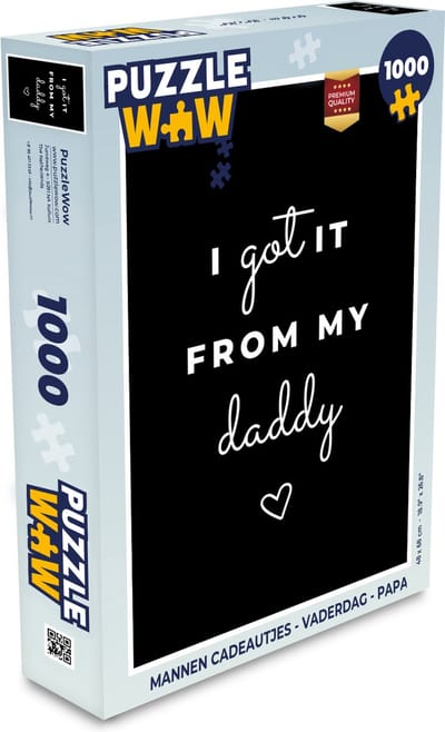 Puzzel Spreuken - I got it from my daddy - Quotes - Papa - Legpuzzel - Puzzel 1000 stukjes volwassenen - Vaderdag cadeautje - Cadeau voor vader en papa