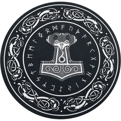 Thor's Hammer Unisex Vloerkleed - zwart - 60 cm