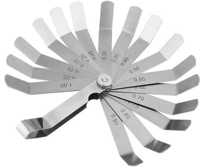 Dailygoody - Klep Aanpassing Tool - Metrische Voeler Set - Roestvrij Staal - Gebogen Feeler - Lassen Inspectie Tool - Voor Precisiewerk - Compact