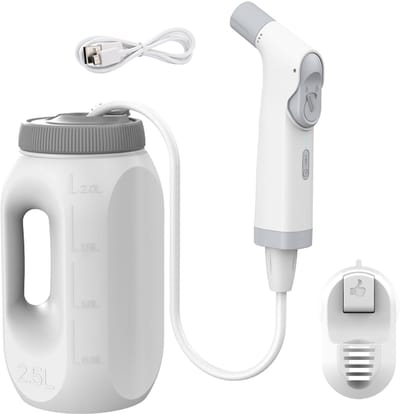 Filterly Draagbare Bidet – Portable Bidet – Met Sterke Druk – 2,5L Waterreservoir – USB-C Oplaadbaar – Verstelbare Straal – Ideaal voor Reizen, Camping en Persoonlijke Hygiëne – Montagevrij – Bidet Douche – Met Sproeifunctie – Royal – Premium