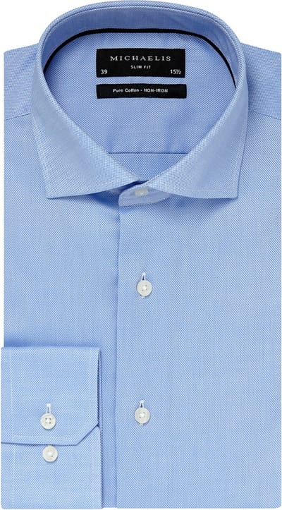 Michaelis Overhemd Pure Cotton Slim Fit Non Iron Blue (PM0H000018)N
