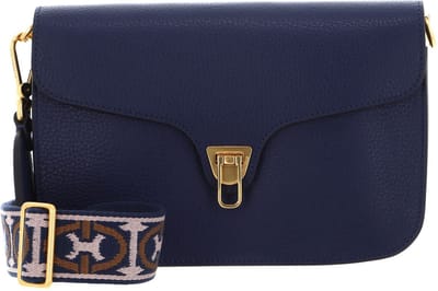 COCCINELLE Leren Schoudertas Beat Soft Ribb Crossbody Bag Royal Blue Blauw