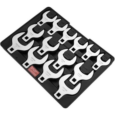 VEVOR Crowfoot-Sleutelset, 1/2" Aandrijving, 14-Delig, SAE (1-1/16" - 2") Crowfoot-Sleutelset met Opbergvak, 40CR-Materiaal met Lasergegraveerde Maatmarkering, voor Mechanisch Onderhoud