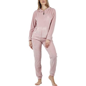 Pyjama-sets Admas Pyjama loungewear broek jas met rits Soft Home