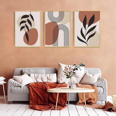 Abstracte Kunst Posters - Wandafbeeldingen Set - Woonkamer Decoratie - Vintage Matisse Stijl - 40 x 60 cm x 3