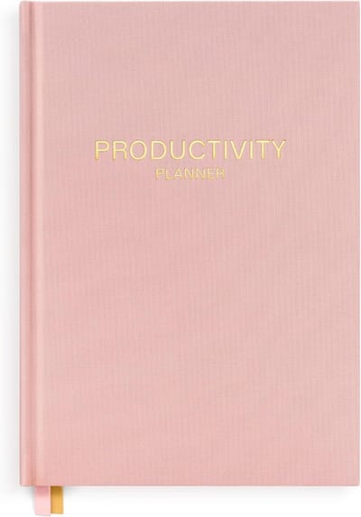 Productiviteitsplanner A5 Hardcover Lichtroze Linnen - Ongedateerd Dagboek voor To Do Lijsten en Doelen
