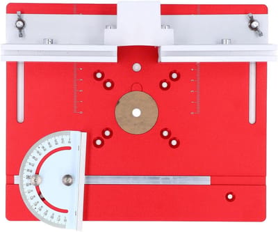 Freestafel Inzetplaat - Houtbewerking Tafelblad - Precisie Frezen - Aluminium Legering - 26 x 8 cm - Rood