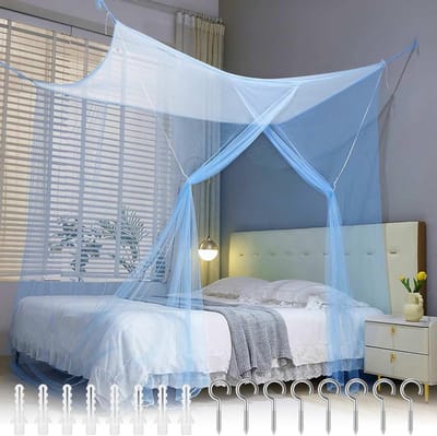 Dubbele en enkele bedden muggennet, polyester hangnet met fijne gaas, ideaal voor reizen en tuin, 200 x 180 x 165 cm