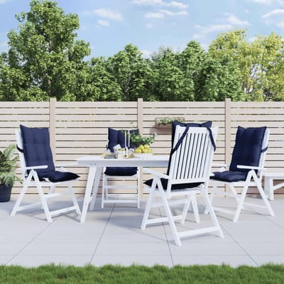 vidaXL - Stoelkussens - 4 - st - hoge - rug - oxford - stof - marineblauw