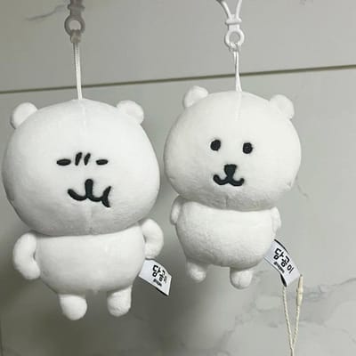 Nouveau Ours Auto-Moqueur Mignon Pendentif Poupée de Nagano Jouet Porte-clés Porte-clés Suspendu Accessoires de Poupée Cadeau d'Anniversaire white