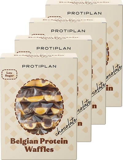 Protiplan - Belgische Wafels Chocolade - 24 stuks - 24 x 30 g - Koolhydraatarme wafel