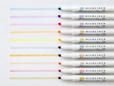 Zebra Mildliners Set met 10 Nieuwe 2022 Kleuren verpakt in een Luxe Zipperbag