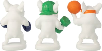 J-Line decoratie Bulldog Sport - polyresin - mix - set van 3