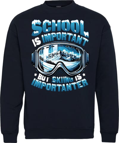 Sweater Skiing is Importanter | Apres Ski Verkleedkleren | Fout Skipak | Apres Ski Outfit | Navy | maat 104/116