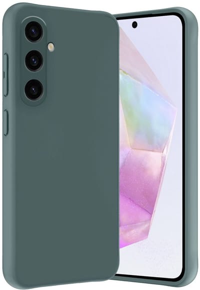 Hoes - Geschikt voor Samsung Galaxy A36 - Sterk & Shockproof - Hoesje Cover - Siliconen Case - Donkergroen