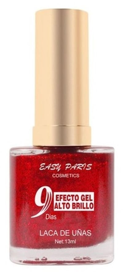 Easy Paris - Nagellak - Transparant met rode mini glitters - 1 flesje met 13 ml inhoud - Nummer 060