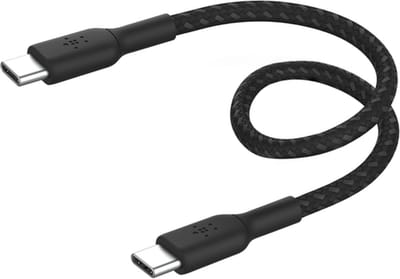 Belkin BOOST↑CHARGE Braided - USB-C naar USB-C Kabel - 0,15 Meter - 60W - Zwart
