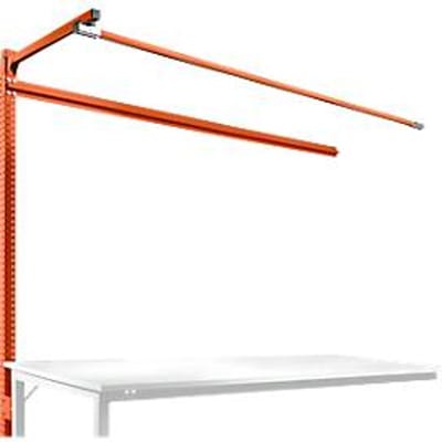 Opbouwframe met giek, Aanbouwtafel STANDAARD werktafel-/werkbank UNIVERSAL/PROFI, 2000 mm, roodoranje