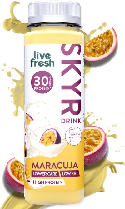 LiveFresh Skyr Protein Drink – Maracuja – 30g proteïne per fles – 6x250ml