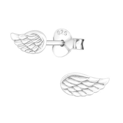 Aramat Jewels | Oorbellen | Uniseks Vleugel Oorstekers 8x4mm | | | |8mm | Zilver | Kinderen | Verkleurd niet