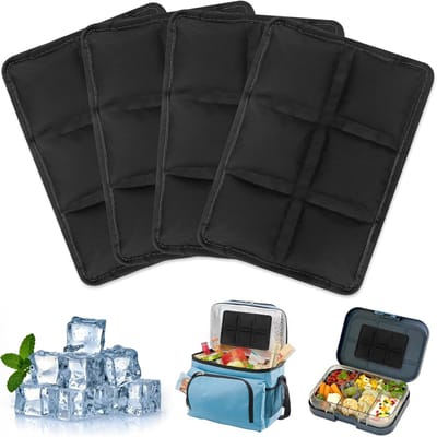 Thijox - Koelaccu's voor koeltas, 4 stuks, herbruikbare koelpacks, koelaccugel, ideaal voor lunch, school, picknick, camping en reizen