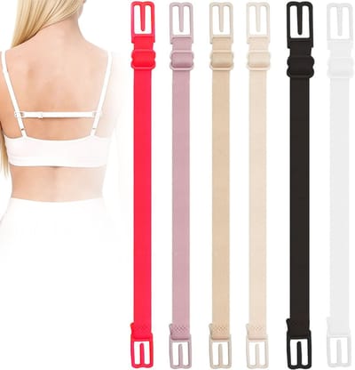 BH straps - 6 Stuks - Elastische Bh Schouderbanden - Verstelbare Ondergoedriemen - Onzichtbare bh bandjes - Comfortabel - Voorkomt Wegglijden Bh Band - BH clip achterkant - BH accessoires - BH verlengstuk - BH Clips - Bh lage rug - Bh strtapless