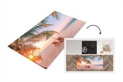 Keukenloper - Loper keuken - Strand - Palmbomen - Parasol - 120x60 cm - Keukenloper vinyl