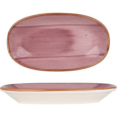 Bonna Serveerschaal - Aura Blackberry - Porselein - 19x11 cm - set van 2