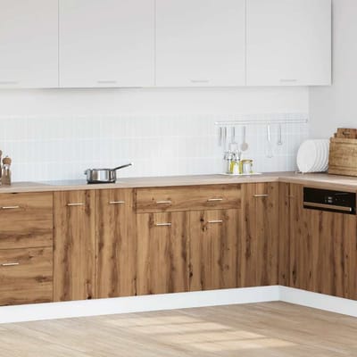 vidaXL - Onderkast - met - lade - Lyon - 80x46x81,5 - cm - bewerkt - hout - artisanaal - eiken