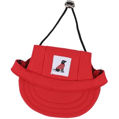 Casquette de baseball pour animal de compagnie Réglable Été Élégante Chien Extérieur Protection solaire avec 2 Trous pour les oreilles pour Camping en extérieur Voyage Rouge M M rouge
