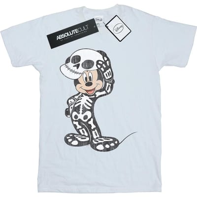 Disney Jongens Mickey Mouse Skeleton T-shirt (Wit)