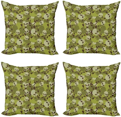 ABAKUHAUS – Camo decoratieve kussenhoes 40x40 cm – 4-pack – Licht beige