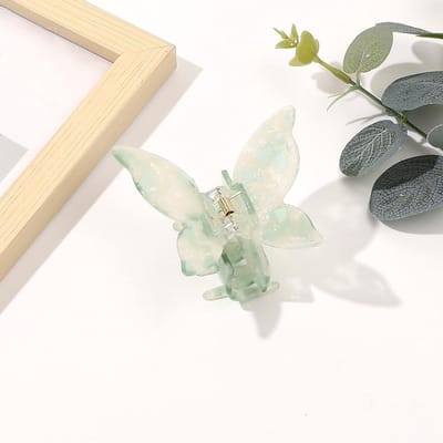Dailygoods- Haarklem Antislip - Acetaat Haarspeld - Dames Haaraccessoire - 7,5 cm Haarclip - Vlinder Klem - Lichtpaars/Groen/Blauw