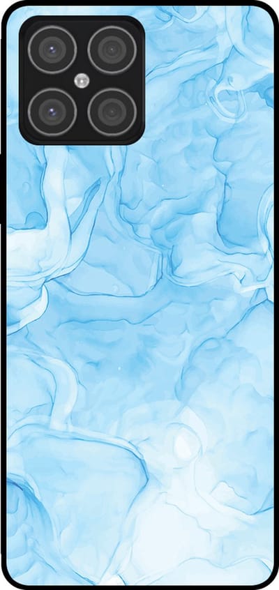 Smartphonica Telefoonhoesje Geschikt voor Huawei Honor X8 4G met marmer opdruk - TPU backcover case marble design - Lichtblauw geschikt voor Huawei Honor X8