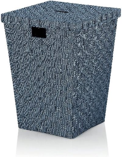 Wasmand, Met Deksel, 52 x 40 cm, Rook Blauw, Polypropyleen - Kela | Alvaro